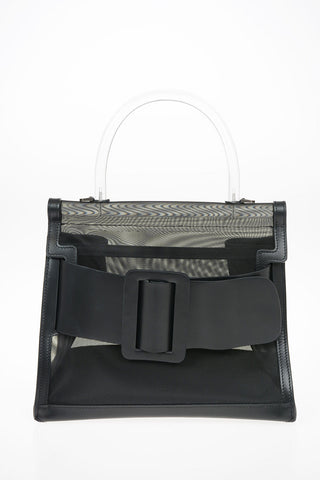 Fabric and Leather KARL 24 Top Handle Bag with Removable Shoulder Strap