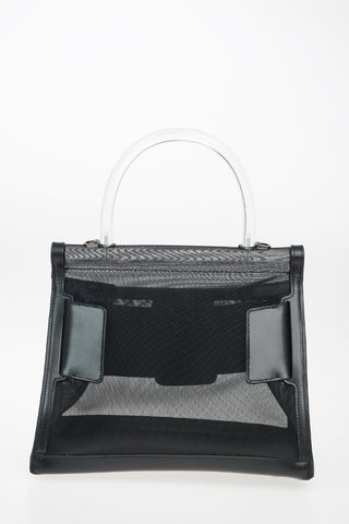 Fabric and Leather KARL 24 Top Handle Bag with Removable Shoulder Strap