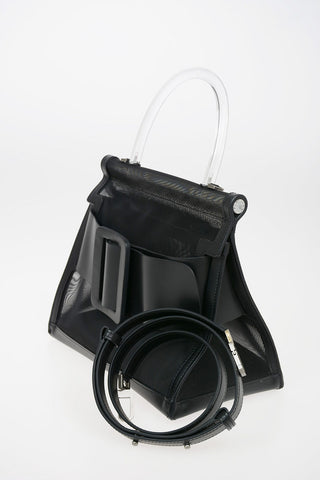 Fabric and Leather KARL 24 Top Handle Bag with Removable Shoulder Strap