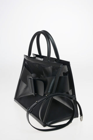 Mesh KARL 24 Tote Bag With Leather Trimmings and Removable Shoulder Strap