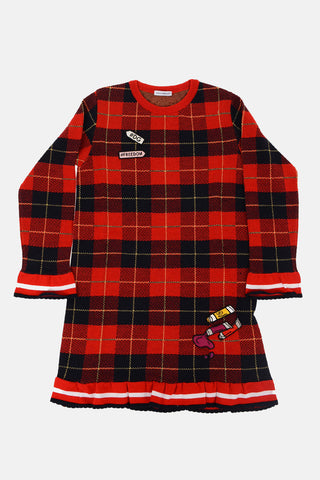 Vestito in Maglia a Quadri