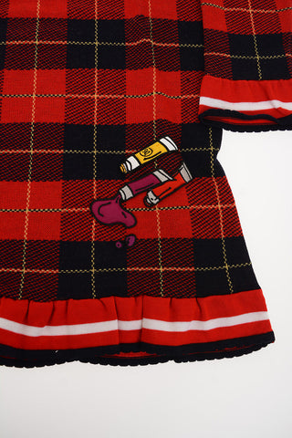 Vestito in Maglia a Quadri