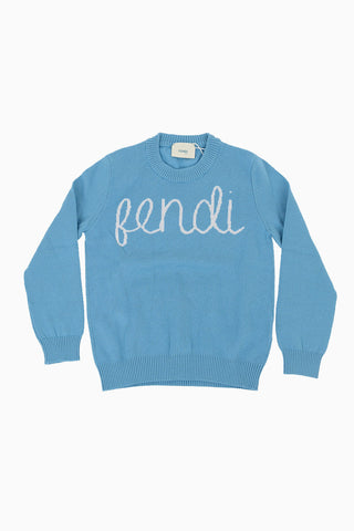 Logo Embroidery Crew- Neck Sweater