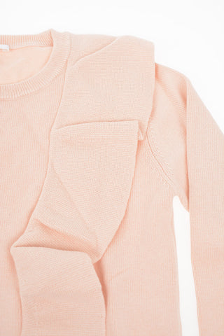Maglia in cotone e cashmere con Balze