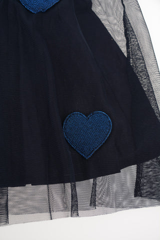 Tulle Dress with Heart Embroidered