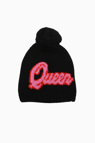Cashmere and Virgin Wool Hat with Pon Pon