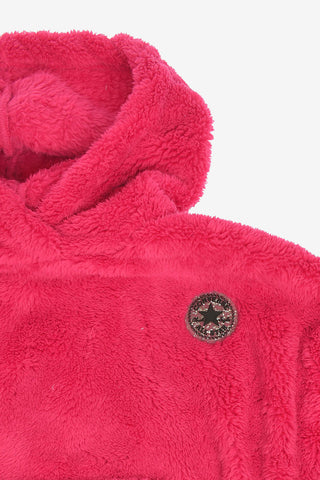 ALL STAR Faux Fur Hooded Teddy Sweatshirt
