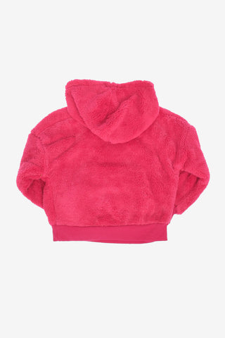 ALL STAR Faux Fur Hooded Teddy Sweatshirt