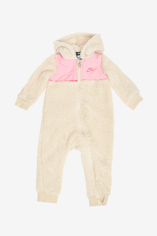 Faux Fur Hooded Teddy Romper Suit