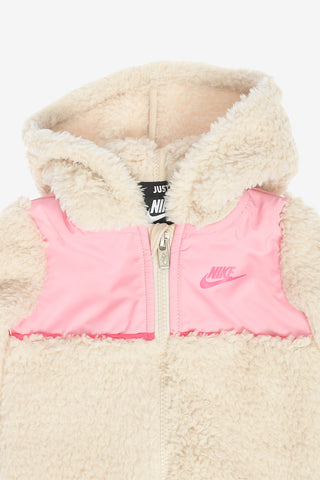 Faux Fur Hooded Teddy Romper Suit
