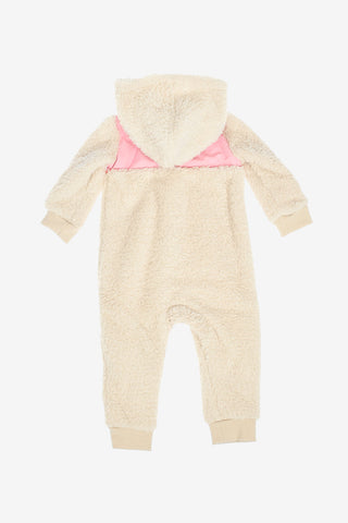 Faux Fur Hooded Teddy Romper Suit