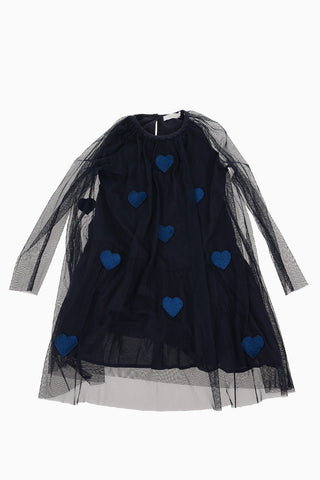Heart Embroidered Tulle Dress