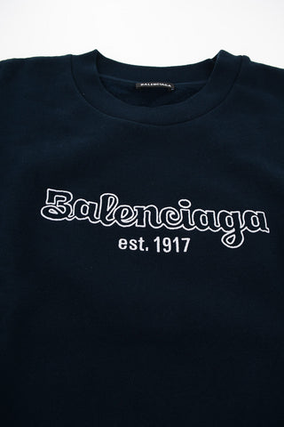 felpa girocollo con ricamo logo