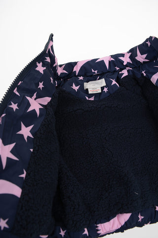 Stars-Print Puffer Jacket with Hood