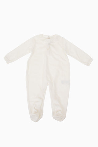 Velvet Romper Suit with Lace Details