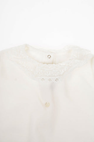 Velvet Romper Suit with Lace Details