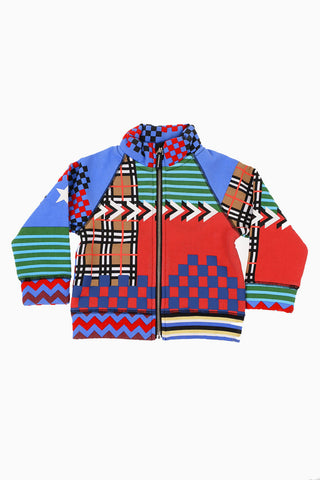 Print Sweatshirt with Zip Closure
