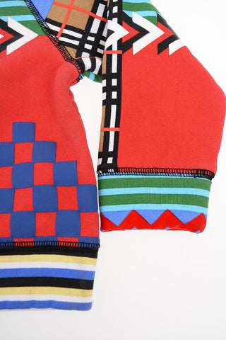 Print Sweatshirt with Zip Closure