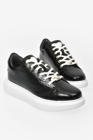 LOVE Leather Crocodile Printed RUNNING Sneakers