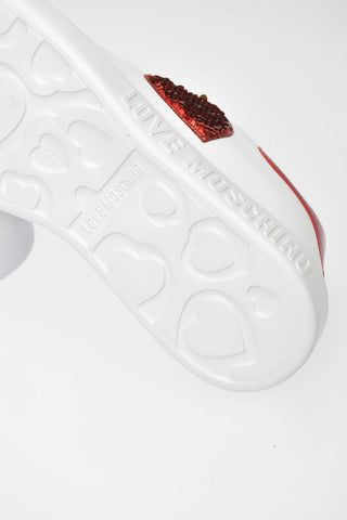 LOVE Leather RUNNING Sneakers with Sequined Heart