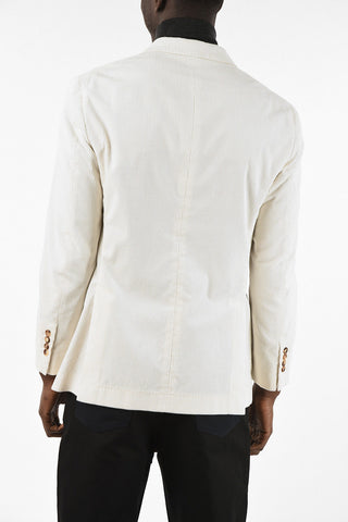 Corduroy Double-Breasted Blazer With Two back vents.