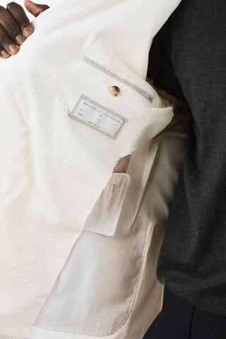 Corduroy Double-Breasted Blazer With Two back vents.