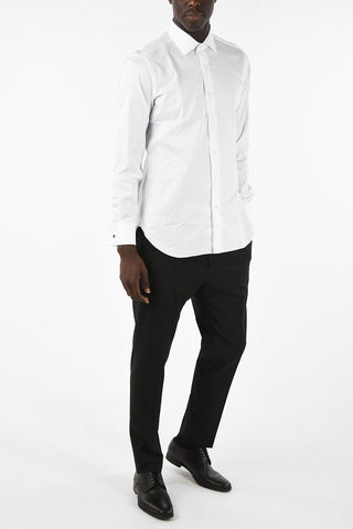 graph check spread collar cufflink shirt
