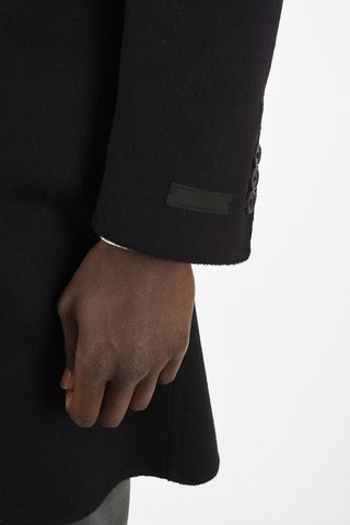 Virgin Wool and Angora wool single Breasted Coat