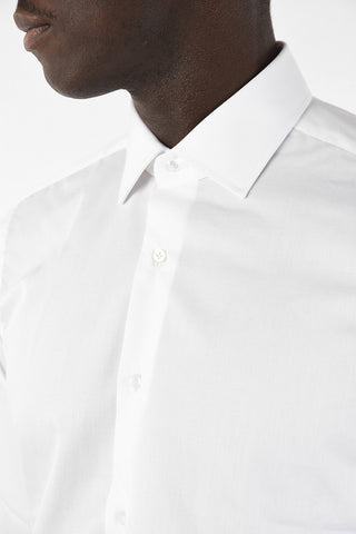 spread collar edge trim cuff shirt