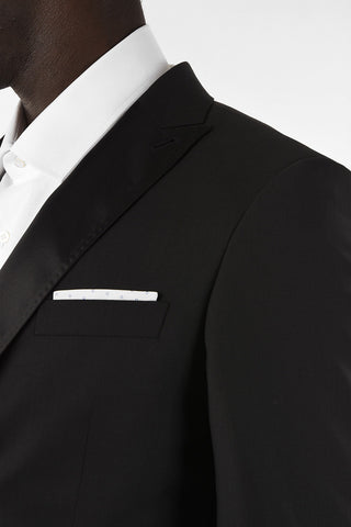 Virgin Wool Two Button Suit Wit Peaked Lapel 