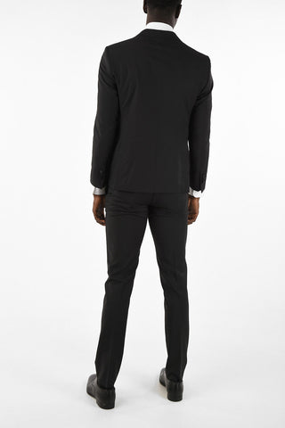 Virgin Wool Two Button Suit Wit Peaked Lapel 