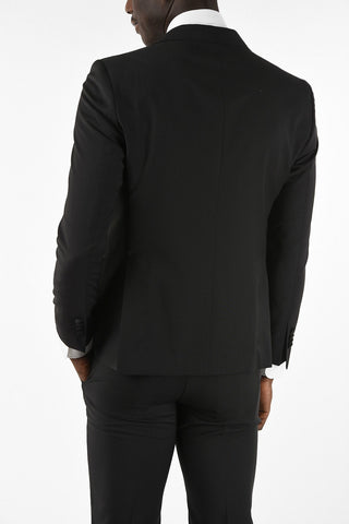 Virgin Wool Two Button Suit Wit Peaked Lapel 