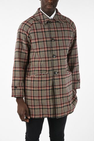 Cotton and Virgin Wool Reversible Houndstooth Coat