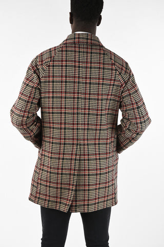 Cotton and Virgin Wool Reversible Houndstooth Coat