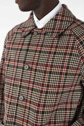 Cotton and Virgin Wool Reversible Houndstooth Coat