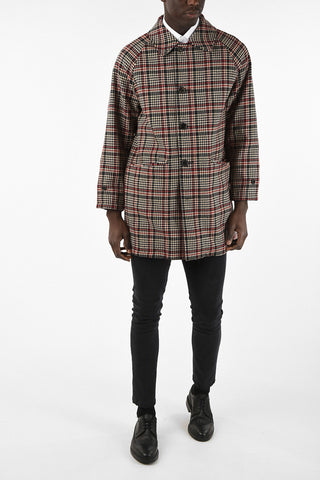 Cotton and Virgin Wool Reversible Houndstooth Coat
