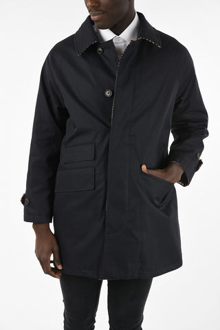 Cotton and Virgin Wool Reversible Houndstooth Coat