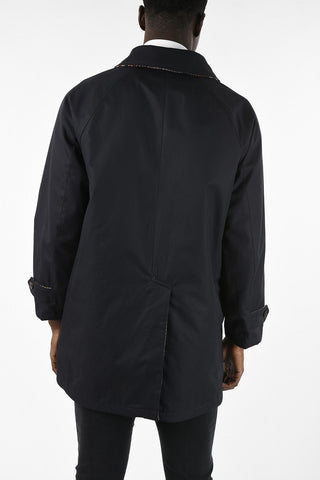 Cotton and Virgin Wool Reversible Houndstooth Coat