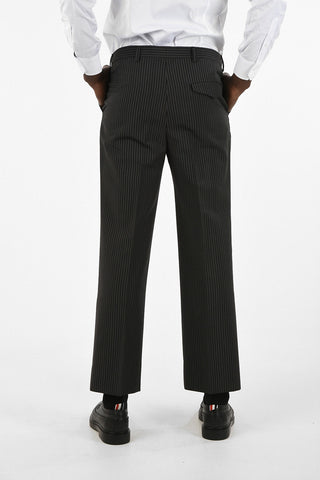 Wool Awning Striped Straight Pants