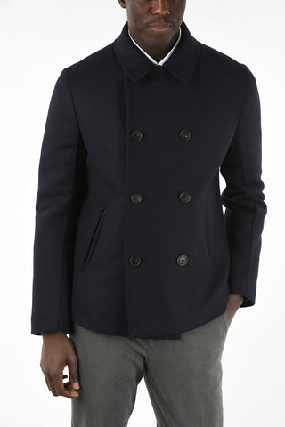 Double Breasted Coat With Jetted Pocket