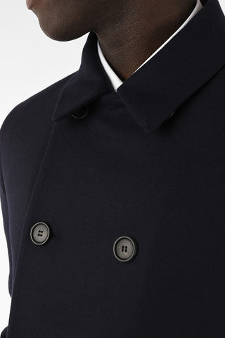 Double Breasted Coat With Jetted Pocket