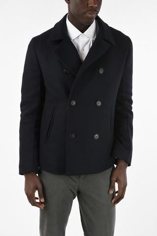 Double Breasted Coat With Jetted Pocket