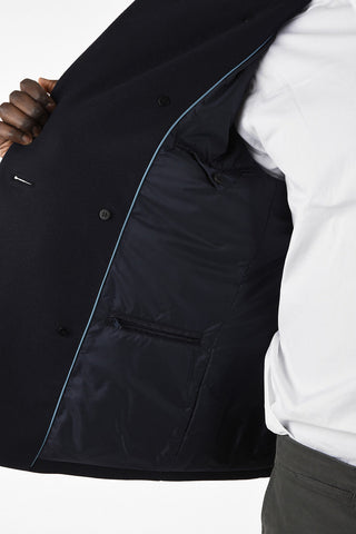 Double Breasted Coat With Jetted Pocket