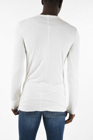 Longline Double-layer DOUBLE Crewneck T-shirt