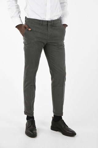 Stretchy Cotton Cuffed Hem Pants