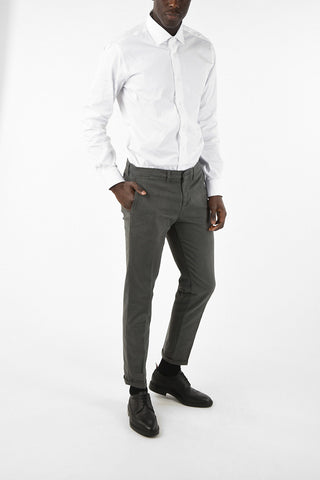 Stretchy Cotton Cuffed Hem Pants