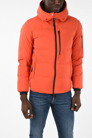 Hooded Down Jacket With Zip Closure