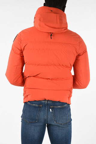 Hooded Down Jacket With Zip Closure