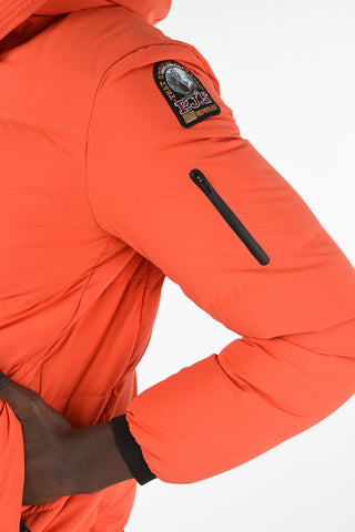 Hooded Down Jacket With Zip Closure