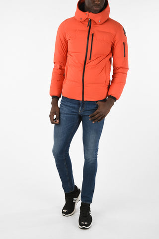Hooded Down Jacket With Zip Closure